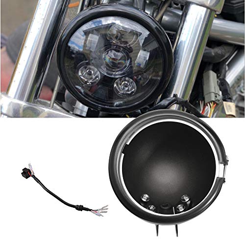 NORTHYUN 5.75 Inch LED Headlight Housing Black 5 3/4 Inch Motorcycle Headlight Bucket Trim Ring Compatible with Harley Davidson - Image 1