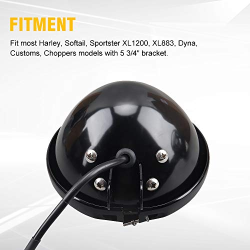 NORTHYUN 5.75 Inch LED Headlight Housing Black 5 3/4 Inch Motorcycle Headlight Bucket Trim Ring Compatible with Harley Davidson - Image 3