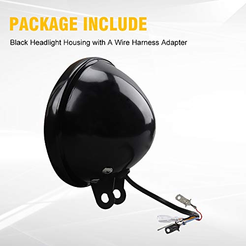 NORTHYUN 5.75 Inch LED Headlight Housing Black 5 3/4 Inch Motorcycle Headlight Bucket Trim Ring Compatible with Harley Davidson - Image 4