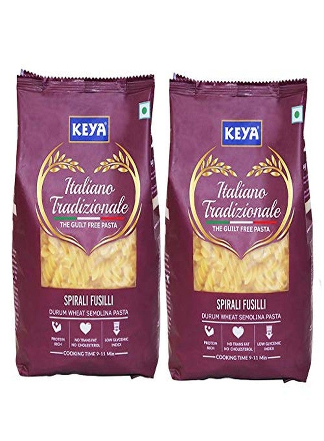 Keya 100% Durum Wheat Fusilli Pasta 500gm, Pack 2 - Image 1