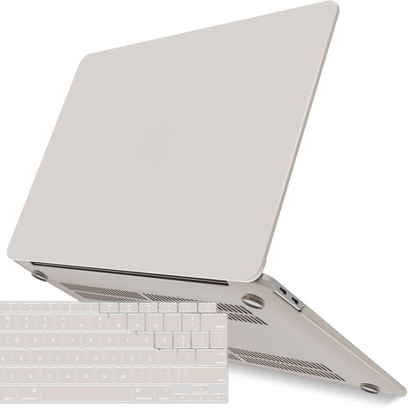 I Benzer Compatible with New MacBook Air 13 inch Case 2022 2021 2020 M1 A2337 A2179 A1932, Plastic Hard Shell Case with Keyboard Cover for Mac Retina Display with Touch ID, Rocky Gray, AT13RKGY+1 - Image 1