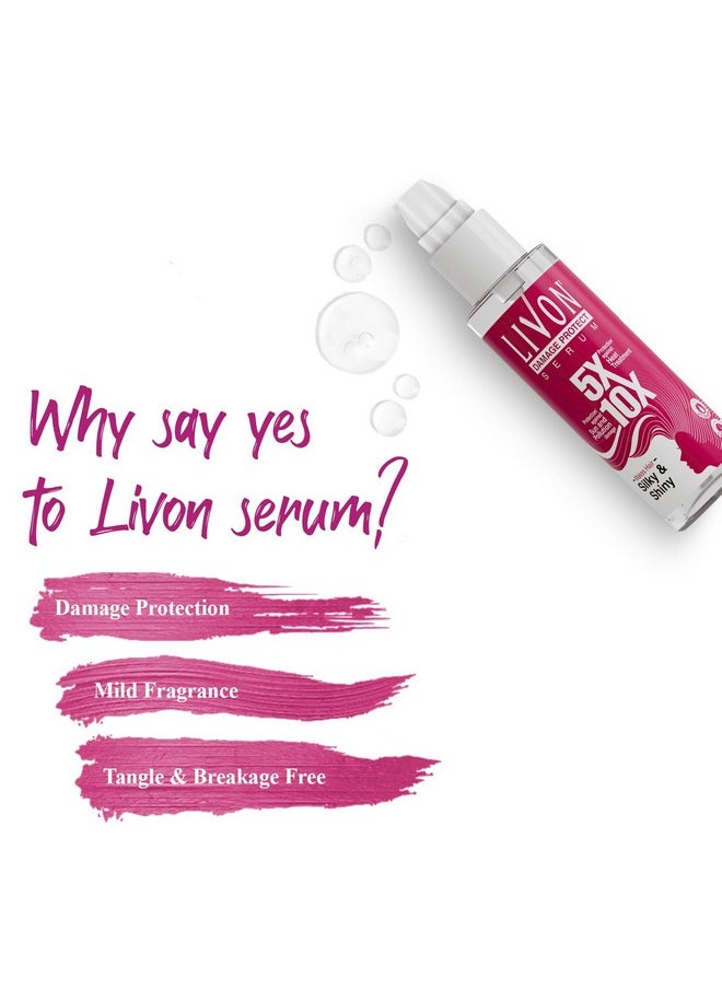 Livon Hair Serum For Men & Women | Frizz-Free, Stronger And Shinier Hair | Sulphate & Paraben Free| For All Hair Types | Lightweight & Non Greasy | Damage Protect | Enriched With Vitamin E |3.3 Fl. Oz 