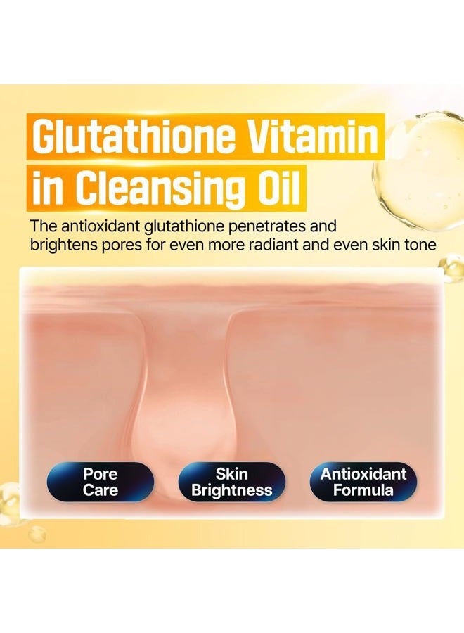 numbuzin زيت تنظيف رقم 5 | منظف وجه جلوتاثيون سي | منظف لطيف للرؤوس السوداء، المسام، مزيل المكياج | فيتامين سي، نياسيناميد | تنظيف مزدوج، العناية بالبشرة الكورية | 6.76 أونصة سائلة - Image 2