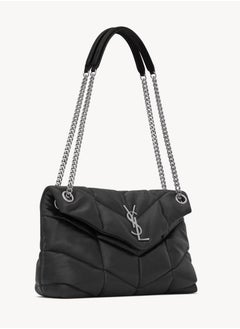 ایو سن لوران حقيبة كتف لوو بافر توي YSL من الجلد المبطن  - Image 4