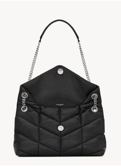 ایو سن لوران حقيبة كتف لوو بافر توي YSL من الجلد المبطن  - Image 5