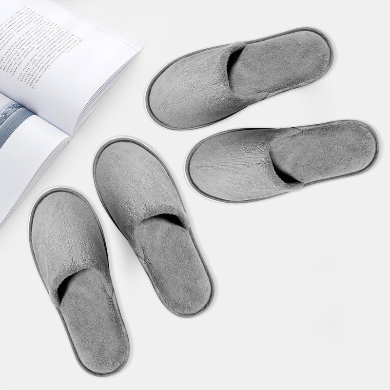 Reusable Guest Slippers: Gray Washable Indoor Slippers - Soft Durable Bedroom Slippers for Home Hospitality Use - Image 5