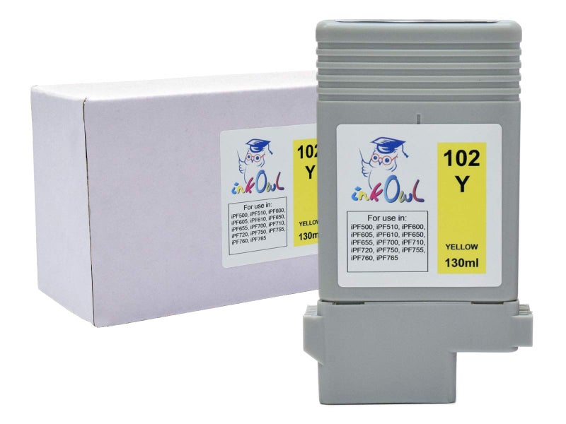 InkOwl Compatible Ink Cartridge Replacement for Canon PFI-102Y (130ml, Yellow) - iPF500 iPF510 iPF600 iPF605 iPF610 iPF650 iPF655 iPF700 iPF710 iPF720 iPF750 iPF755 iPF760 iPF765 - Image 5