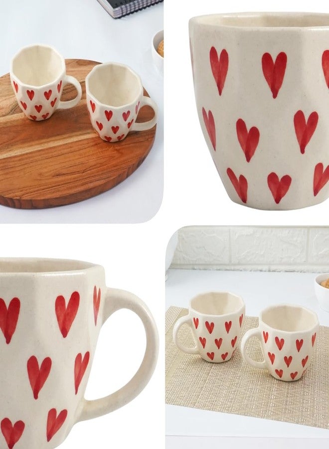 Femora Handcrafted Cute Ceramic Coffee Mug, 250ml, Heart Cup Design Tea/Milk Mug, Dishwasher Safe Gift for Family & Friends - Image 5