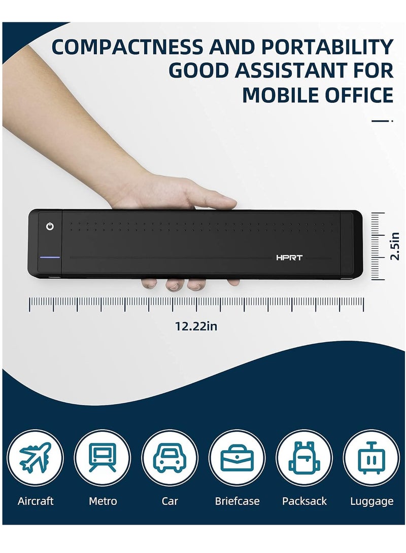 اتش بي ار تي HPRT MT800 طابعة محمولة للنقل الحراري تدعم 8.5 بوصة × 11 بوصة حرف أمريكي وورق A4 طابعة بلوتوث لاسلكية للسفر متوافقة مع Android وiOS، مناسبة أثناء التنقل - Image 2