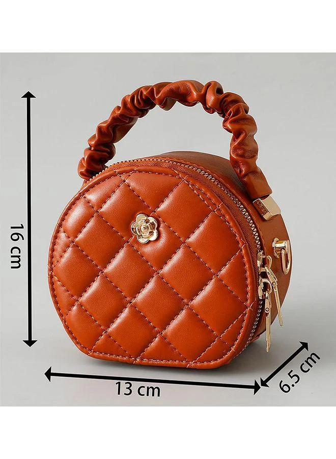 Mark & Mia Mark & Mia Sling Bag with Quilted Design & Ruched Handle Accent - Brown