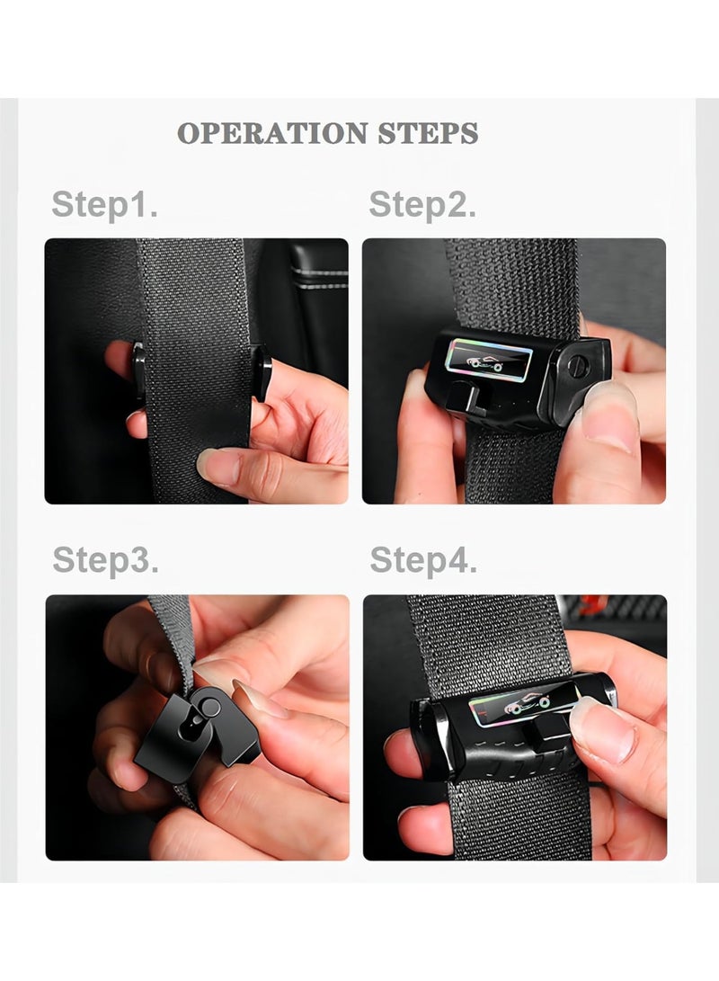 SYOSI 2 Pcs Car Seat Belt Adjuster,Seat Belt Stabilizer Clip Prevent Noise,Seat Belt Clip Universal Shoulder and Neck Belt Locator Retainer Locking Clip - Image 4