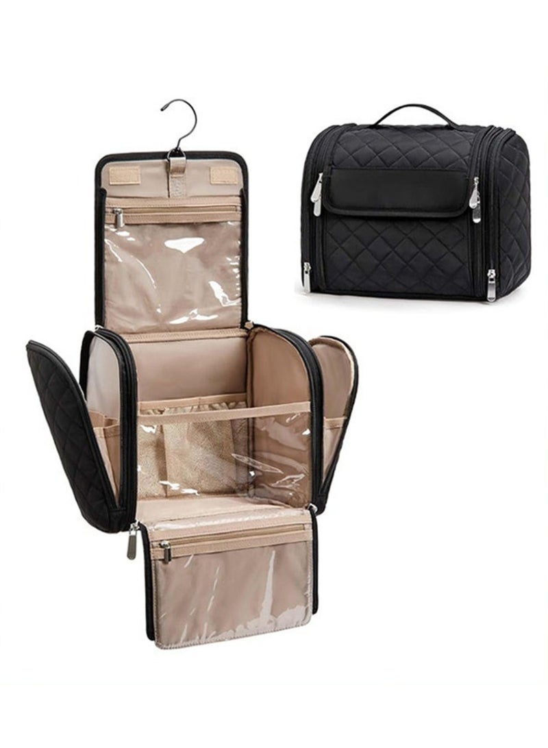 Arabest Makeup Bag for Women with Hanging Hook - Portable Cosmetic Case, Large Capacity Door Room Essentials for Full Sized Cosmetics and Toiletries - Image 1