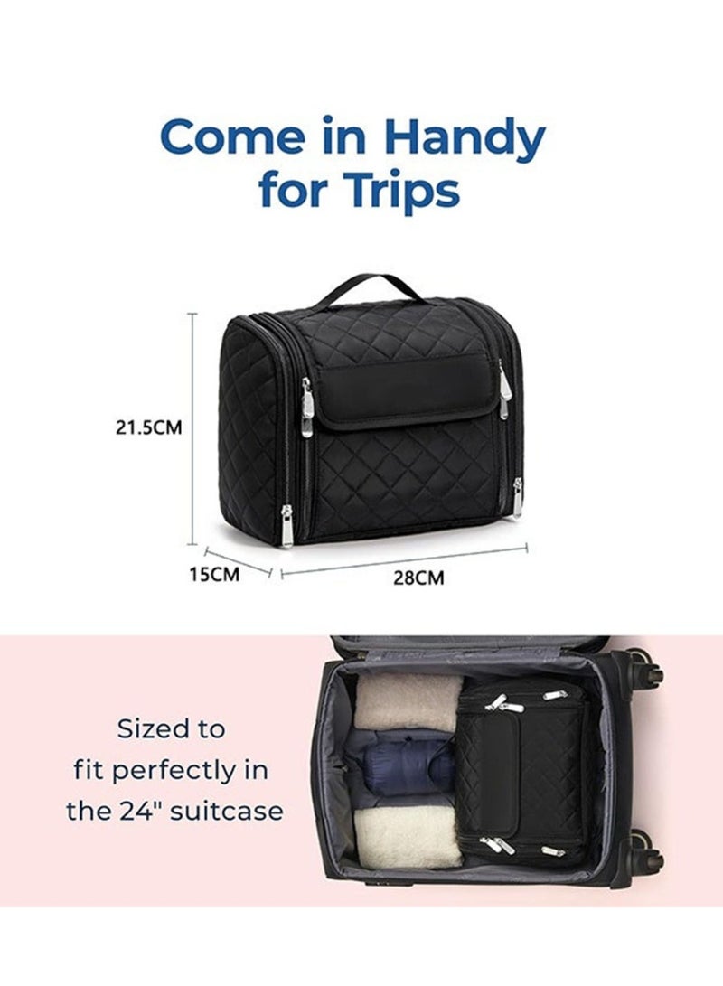 Arabest Makeup Bag for Women with Hanging Hook - Portable Cosmetic Case, Large Capacity Door Room Essentials for Full Sized Cosmetics and Toiletries - Image 5
