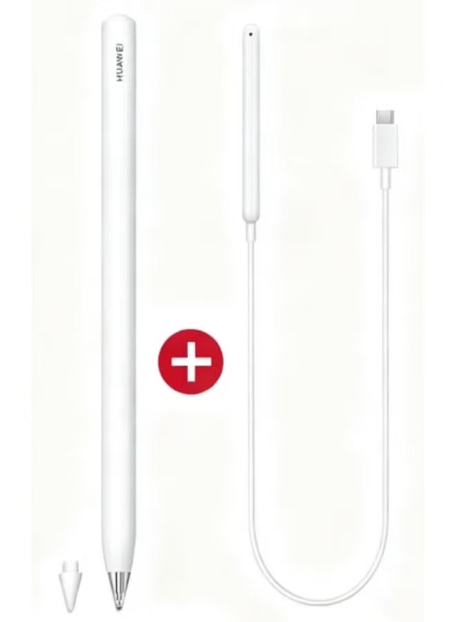 هواوي Huawei Stylus Pen M-Pencil (الجيل الثالث) مع مجموعة الشاحن، قلم اللمس الأصلي، اتصال NearLink، تأخير منخفض جداً، أبيض الثلج - Image 1