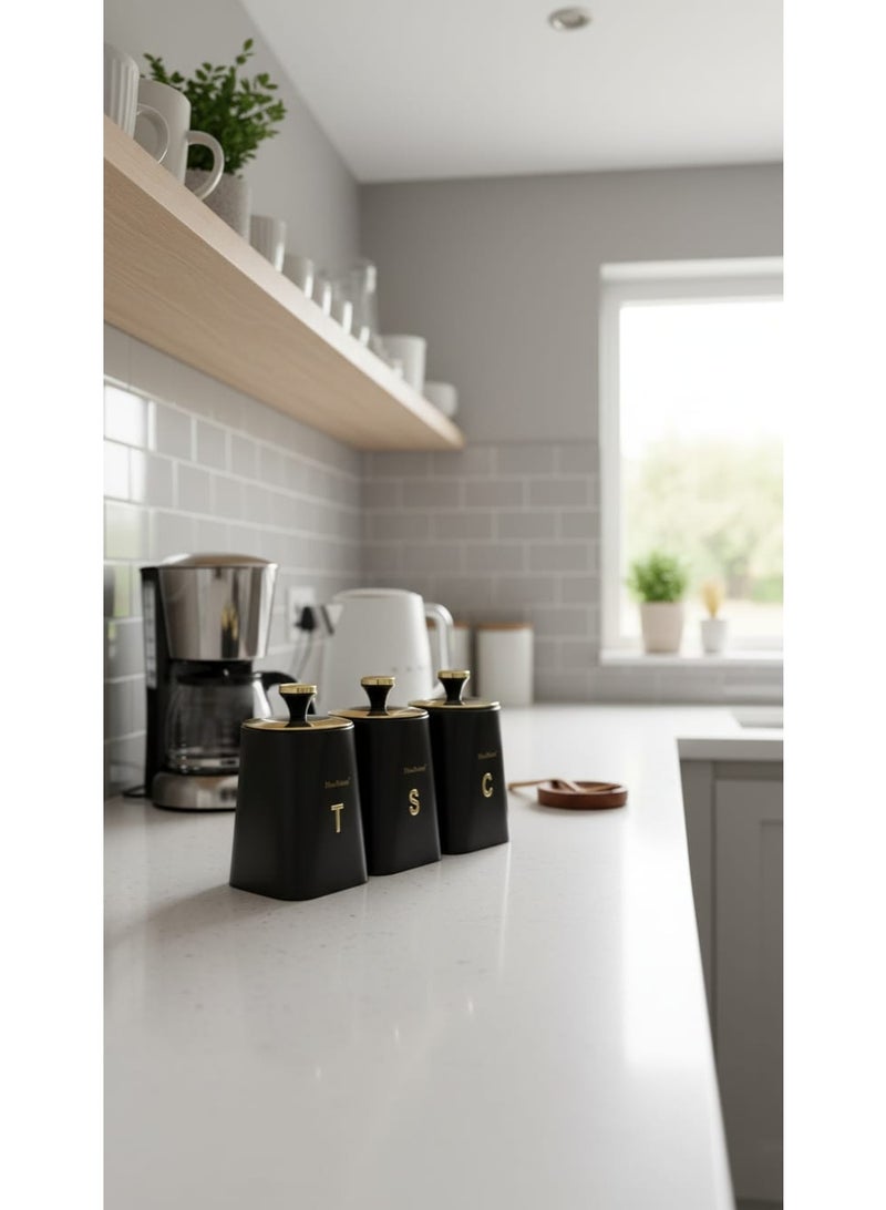 ماركة غير محددة طقم برطمانات علب تخزين السكر والشاي والقهوة - Image 3