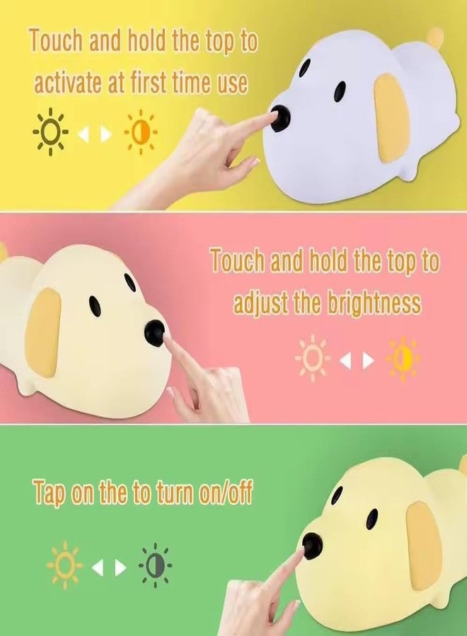 Blackzone Cute Night Light for Kids, Nursery | Silicone Night Light, LED Lamp, Room Decor, Gifts for Toddler Children Teenage Girls Valentine's Day (Puppy Night Lamp) - Image 5