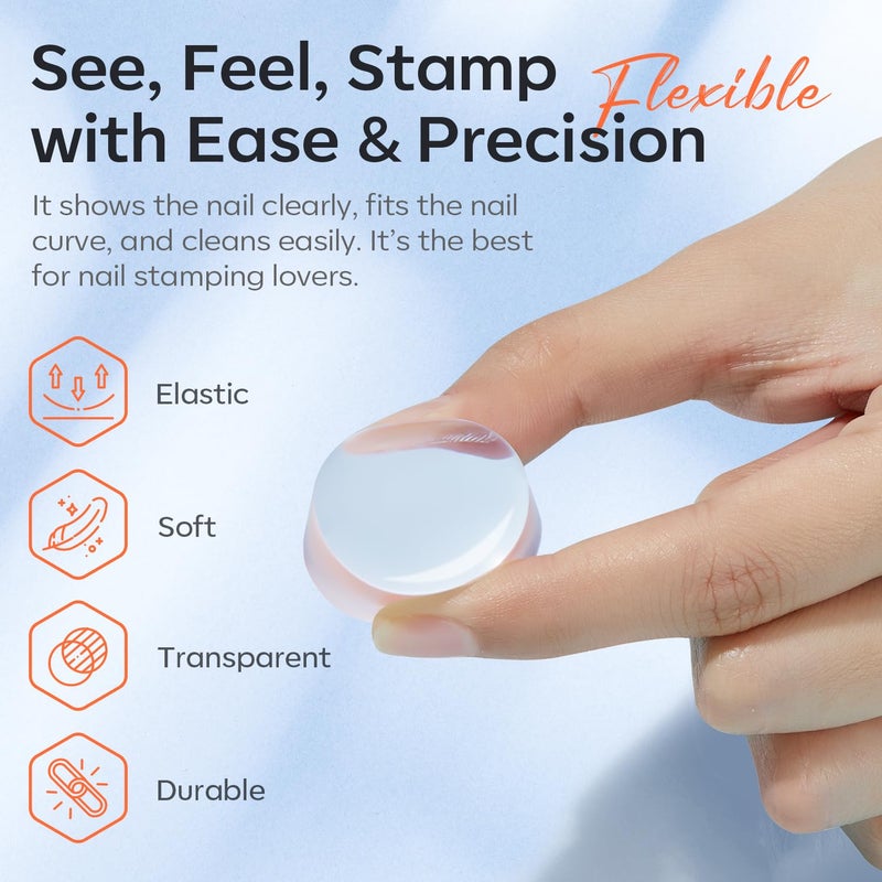 Modelones French Tip Tool- 6 Pcs Nail Stamp French Manicure Kit Suitable for DIY Together with Gel Nail Polish Art Tips Printing Tool Kit - Image 3