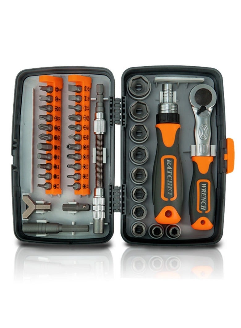 38-in-1 ratchet multi-purpose screwdriver set for home use including a toolbox with screw tools - Image 2