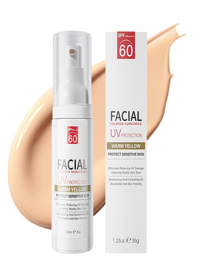 ZARICS Tinted Sunscreen, Tinted Moisturizer with SPF, Tinted Sunscreen for Face, Tinted SPF 60, Oil Control & Moisturizing Skin Tone Correcting, Radiance Skin, Perfect for Mothers Day Gifts &Beach Must Haves - Image 1