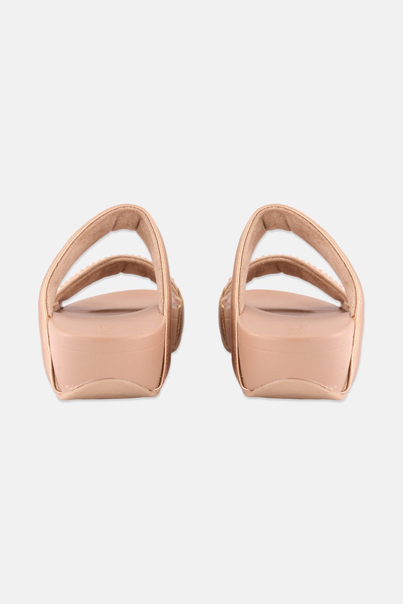 XOXO Women Slip On Slippers, Rose Gold  - Image 3