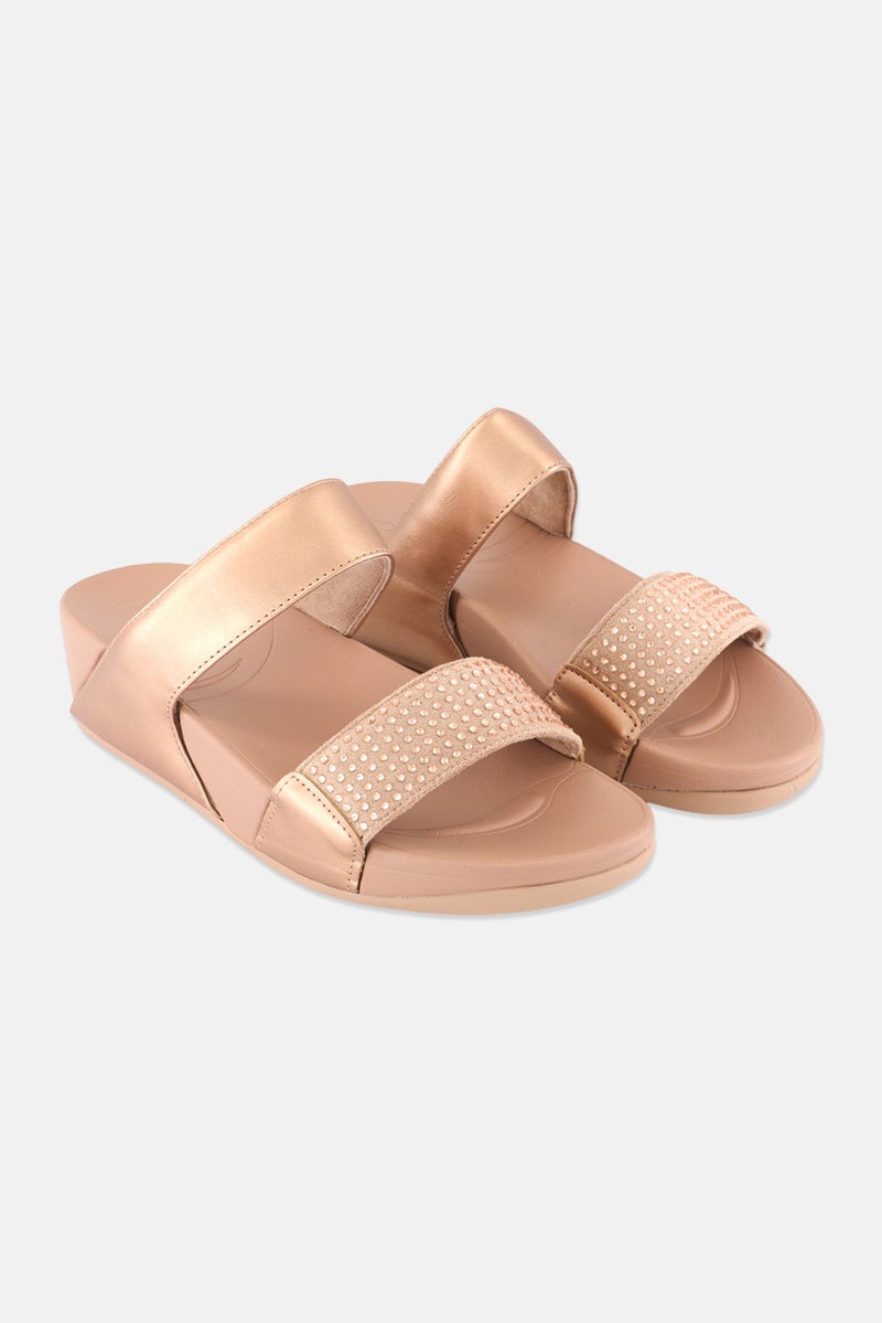 XOXO Women Slip On Slippers, Rose Gold  - Image 1