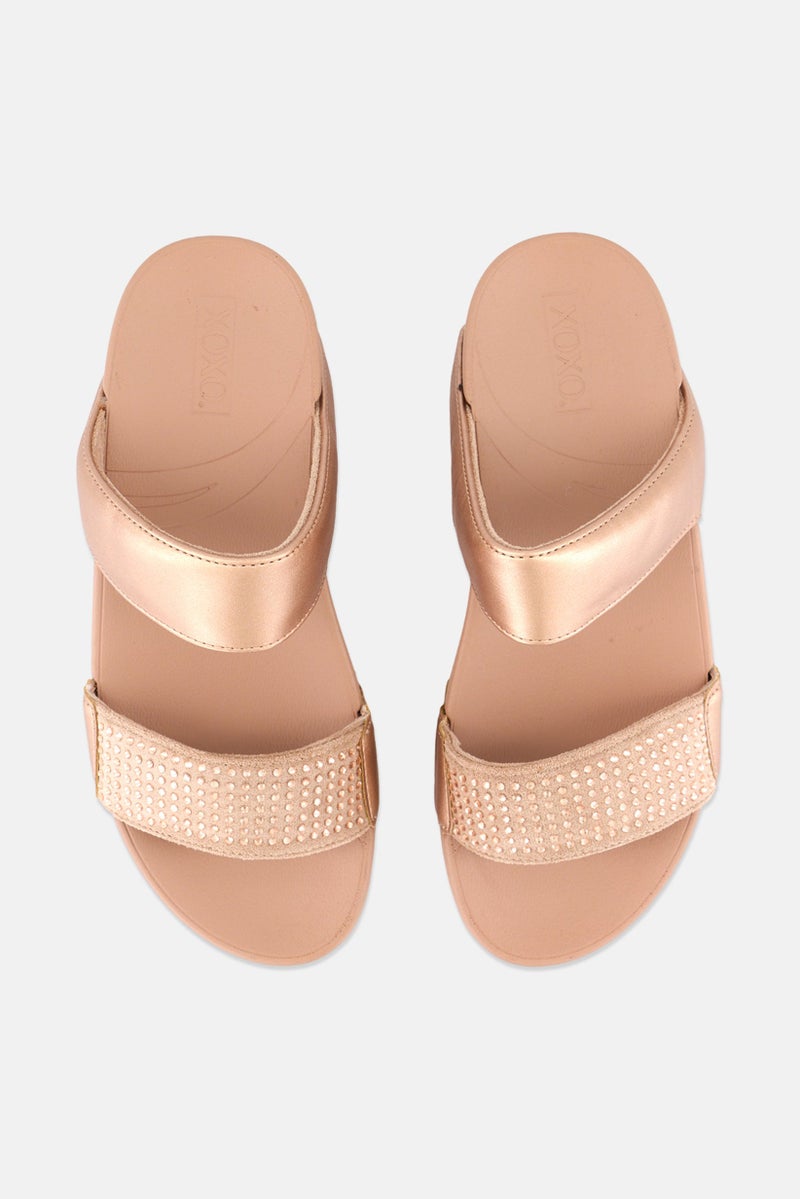 XOXO Women Slip On Slippers, Rose Gold  - Image 4