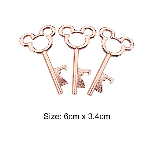 XONOR 50Pcs Vintage Skeleton Key Bottle Openers with 50pcs Escort Card Tag and Twine for Wedding Party Favors Rustic Decoration Rose Gold - Image 5