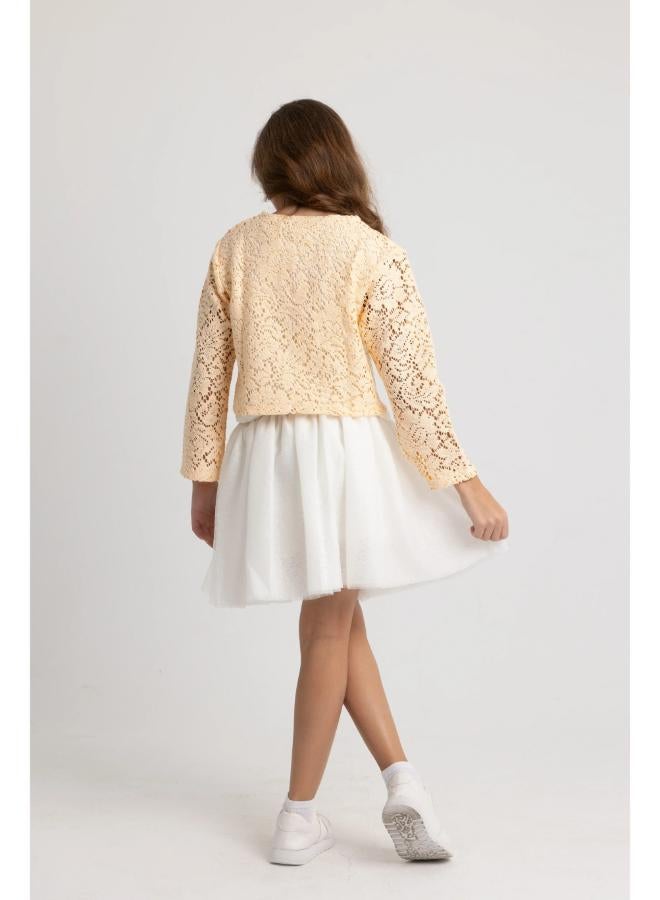 playmore Girls Lace Blouse – Beige - Image 3
