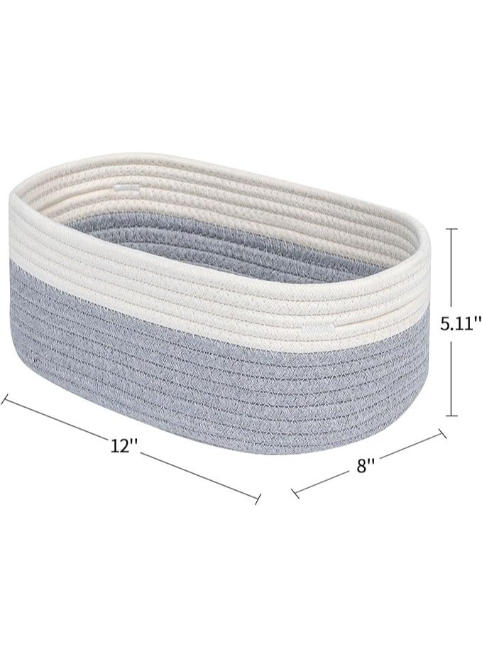 CubesLand Cube Shelf Storage Baskets for Organizing, Woven Shelf, Closet Bins Shelves Toy Basket Box Nursery Baby 2 Packs Organization Off White/Light Gray - Image 4