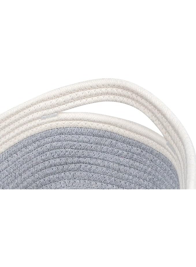 CubesLand Cube Shelf Storage Baskets for Organizing, Woven Shelf, Closet Bins Shelves Toy Basket Box Nursery Baby 2 Packs Organization Off White/Light Gray - Image 2