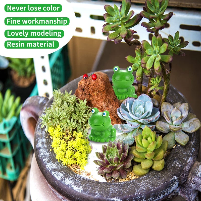 EKisemio 50 Pcs Mini Frog Garden Decor | Green Frog Figurines | Miniature Home DÃ©cor | Tiny Plastic Frogs | Fairy Garden Decor - Image 3