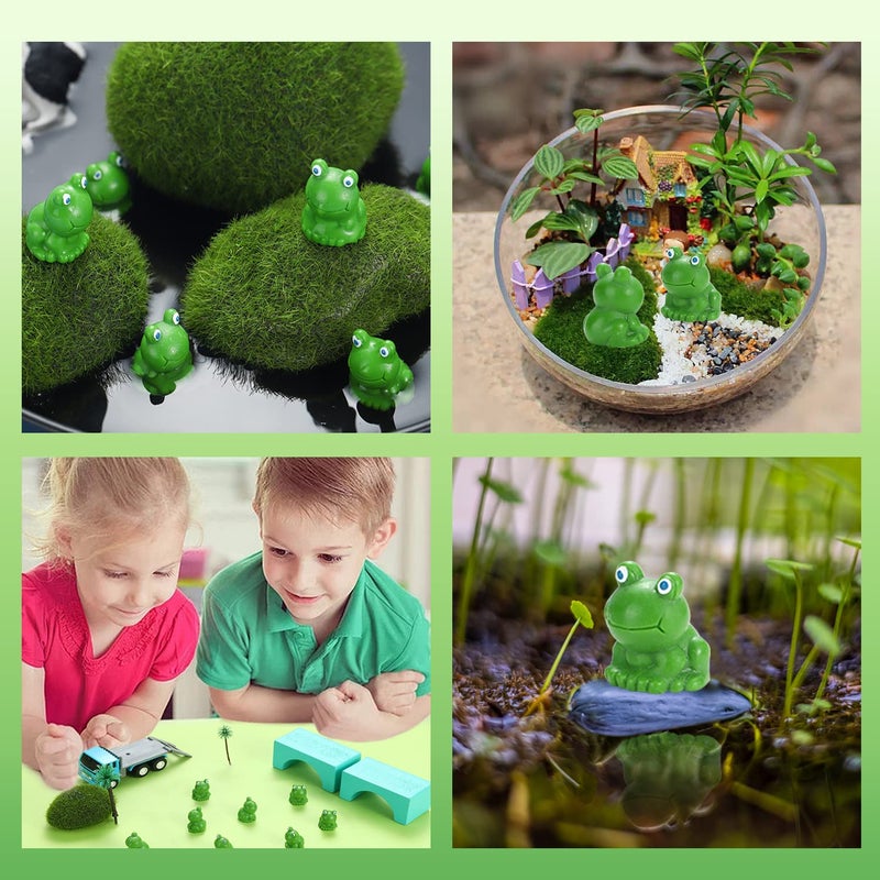 EKisemio 50 Pcs Mini Frog Garden Decor | Green Frog Figurines | Miniature Home DÃ©cor | Tiny Plastic Frogs | Fairy Garden Decor - Image 4