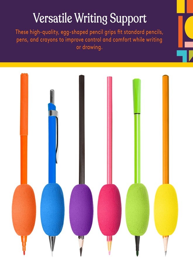 Special Supplies Egg Pen-Pencil Grips for Kids and Adults Colorful, Cushioned Holders for Handwriting, Drawing, Coloring - Ergonomic Right or Left-Handed Use - Reusable (12-Pack) - Image 5