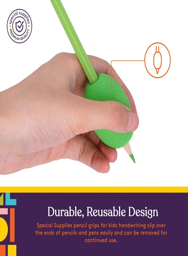 Special Supplies Egg Pen-Pencil Grips for Kids and Adults Colorful, Cushioned Holders for Handwriting, Drawing, Coloring - Ergonomic Right or Left-Handed Use - Reusable (12-Pack) - Image 3