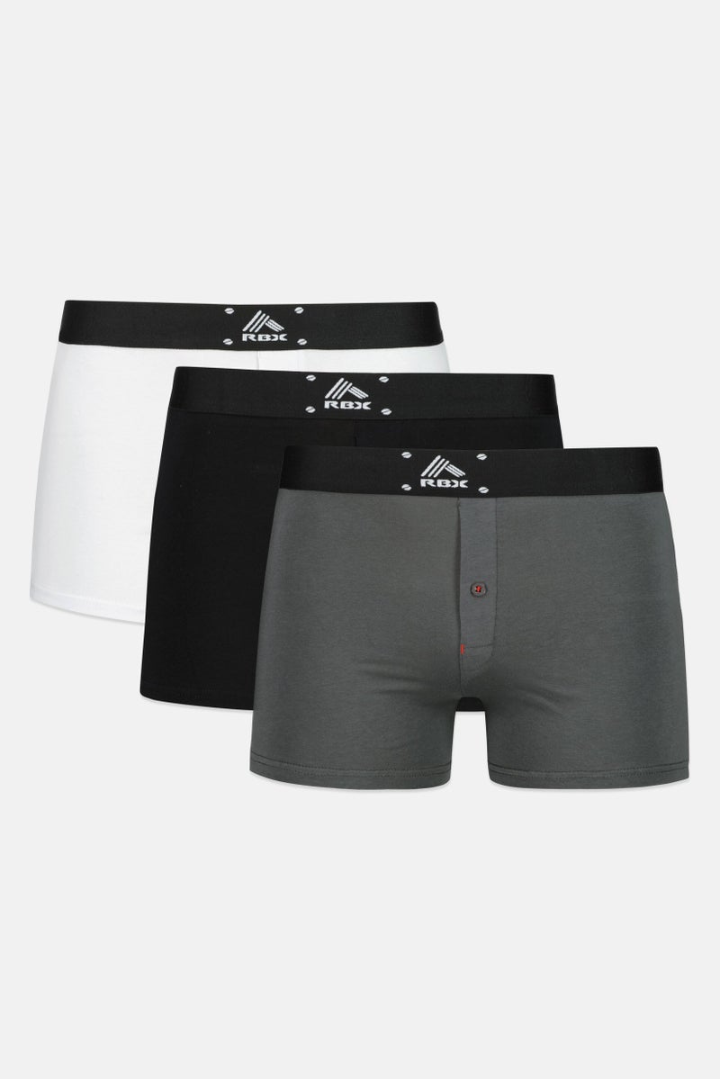 RBX Men 3 Pack Brand Logo Trunks, Multicolor - Image 1