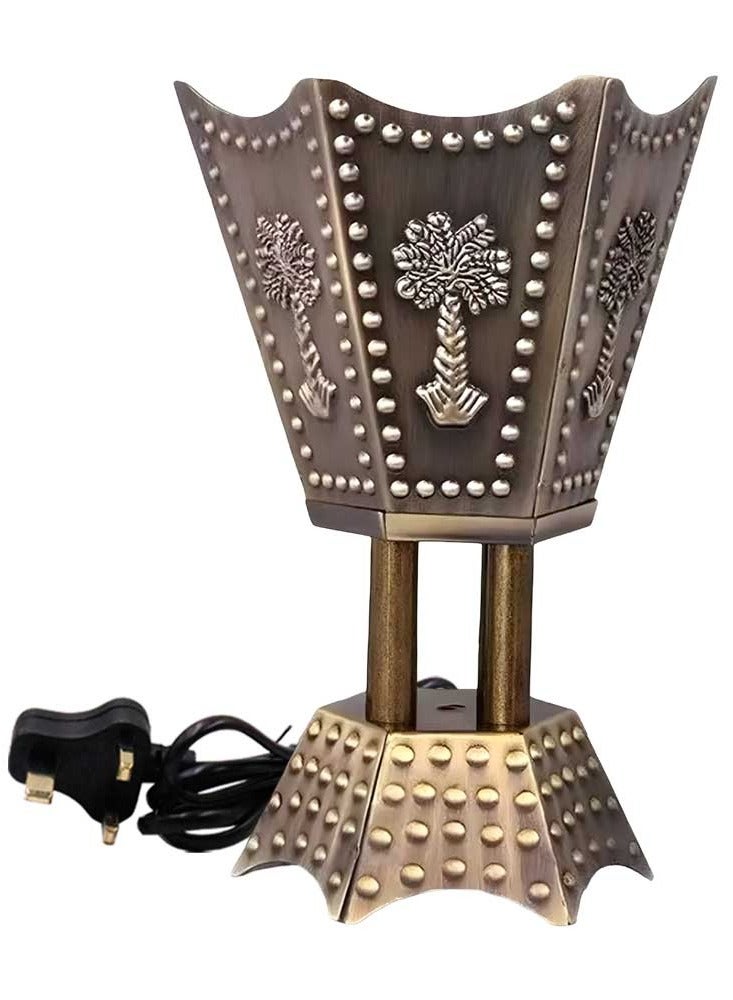 Elegant Electric Incense Oud Burner – Hexagonal Mabkhara with Crystal Accents – Stylish Madkhan for Home, Office & Celebrations