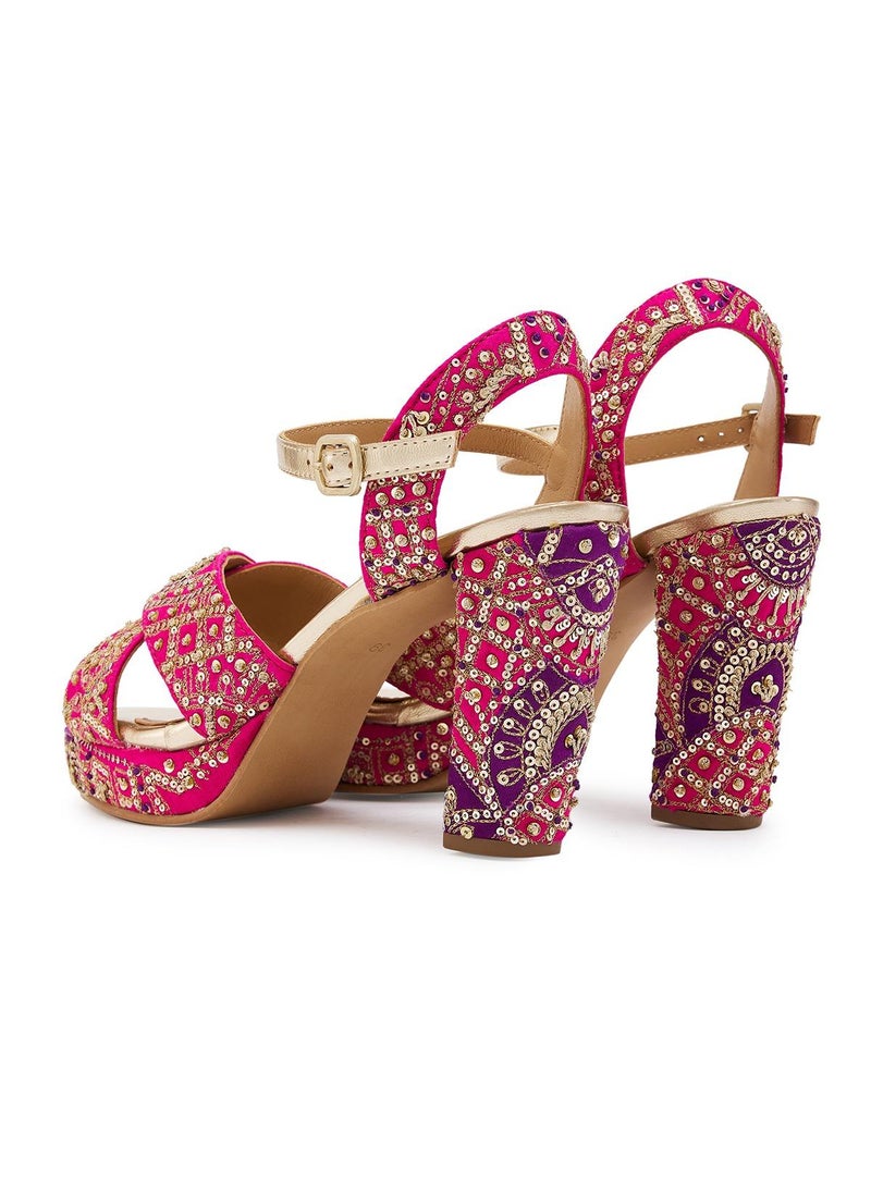 Anaar Anaar Maahi Platform Sandals, Womens Festive, Special Occasion and Partywear Premium Sandals  - Image 3
