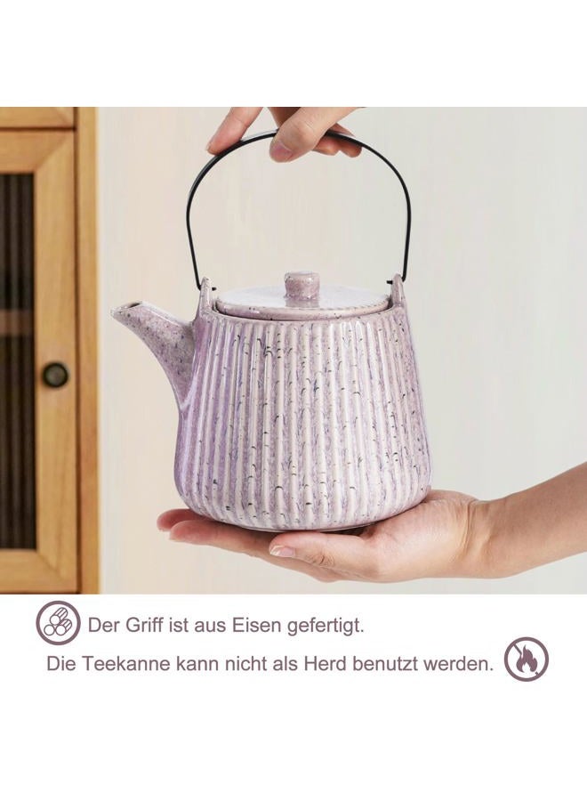 Yundu Purple Porcelain Teapot 1000 ml with Removable Tea Infuser and Tea Strainer for Loose Tea - Image 3