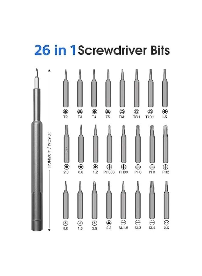 erorex Precision Screwdriver Set, 24 in 1 Mini Screwdriver, Magnetic Driver Bits Set, Set, S2 Alloy Steel Pocket Manual Screwdriver Tool Set, Repair Tool Kit - Image 4
