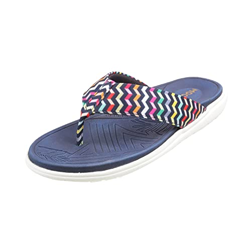 Mochi Women's Blue Fashion Comfy Thong Everyday Slipper UK/7 EU/40 (32-1763) - Image 1