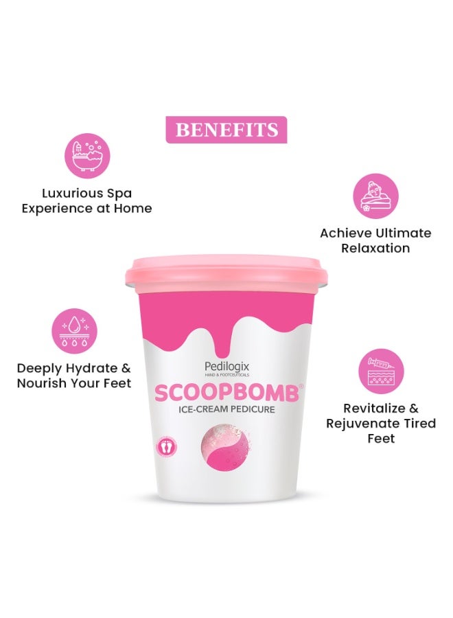 O3+ Pedilogix Scoop Bomb Pedicure Gel with Bath Bomb for Soft & Moisturised Feet | 100g+10ml - Image 3