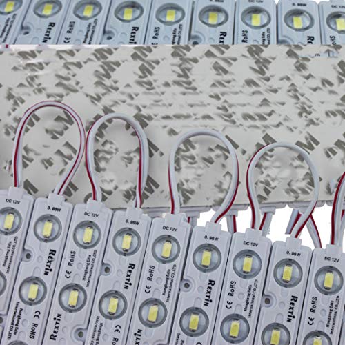 REXTiN Super Bright 200pcs 3 LED Module Blue 5630 5730 SMD 40-45LM Per led Waterproof Decorative Light for Letter Sign Advertising Signs with Tape Adhesive Backside - Image 4