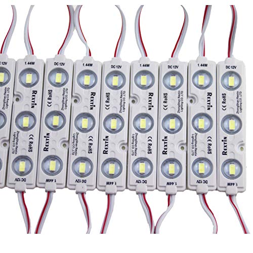 REXTiN Super Bright 200pcs 3 LED Module Blue 5630 5730 SMD 40-45LM Per led Waterproof Decorative Light for Letter Sign Advertising Signs with Tape Adhesive Backside - Image 2