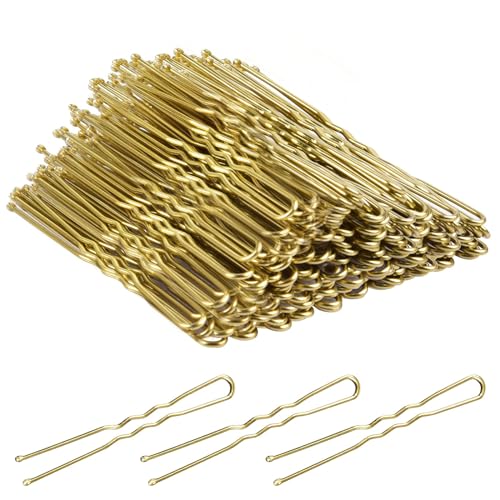 TsMADDTs U Shaped Hair PinsTsMADDTs 100 Pcs Blonde Bun Hair Pins for Women Girls with Box Golden 24 inch