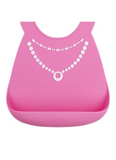 Nuby Nuby 3D Soft Silicone Baby Bib with Scoop - Silicone Bib for Toddlers and Babies 6+ Months - Pearl Necklace  - Image 3