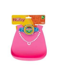 Nuby Nuby 3D Soft Silicone Baby Bib with Scoop - Silicone Bib for Toddlers and Babies 6+ Months - Pearl Necklace  - Image 4