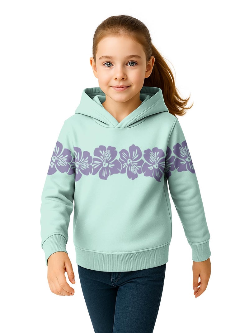HELLCAT Trendy Cotton Blend Hoodie Sweatshirt for Girls - Pack of 1_Mint Green_3-4Years - Image 1