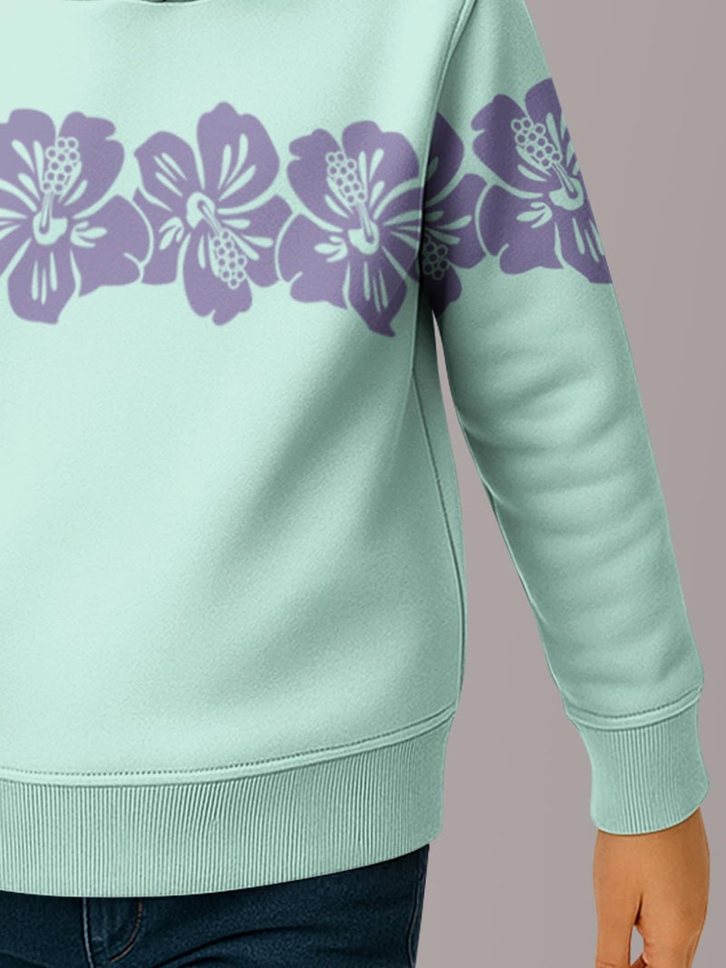 HELLCAT Trendy Cotton Blend Hoodie Sweatshirt for Girls - Pack of 1_Mint Green_3-4Years - Image 4