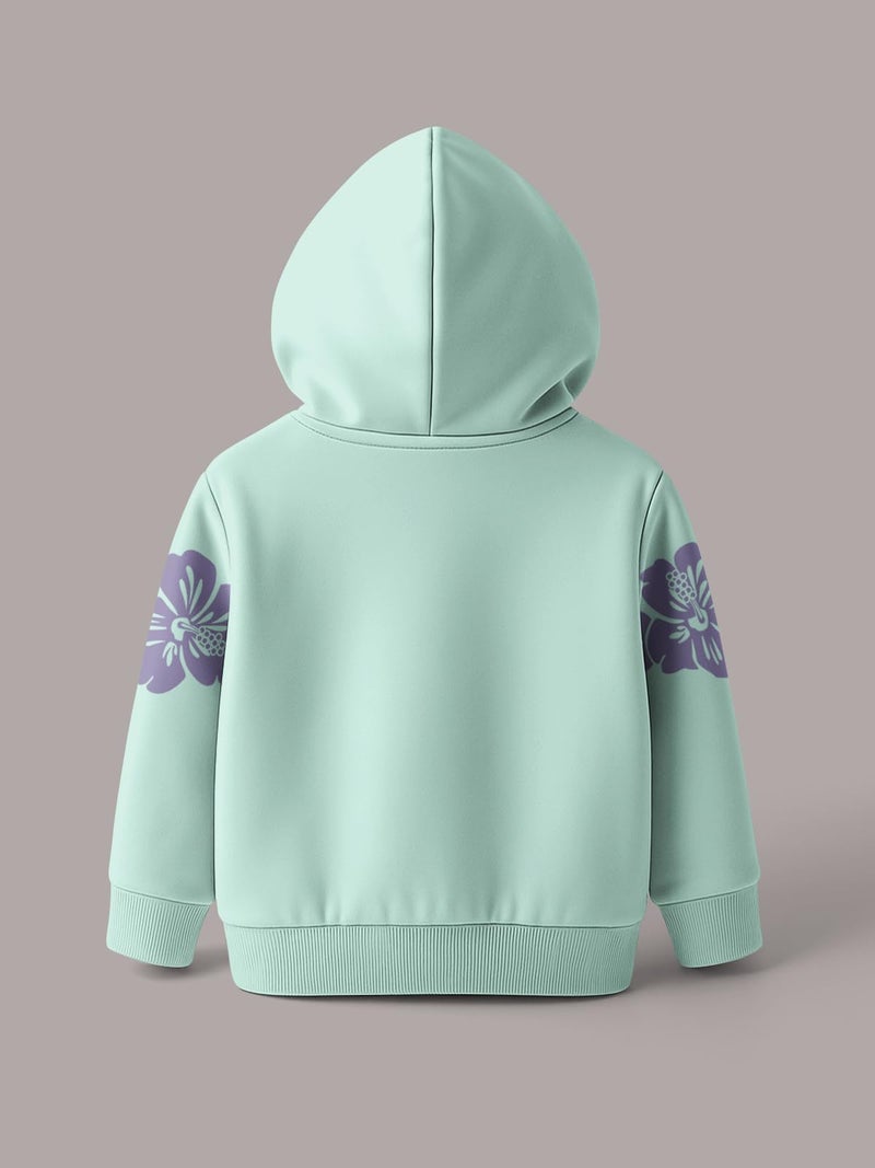 HELLCAT Trendy Cotton Blend Hoodie Sweatshirt for Girls - Pack of 1_Mint Green_3-4Years - Image 3