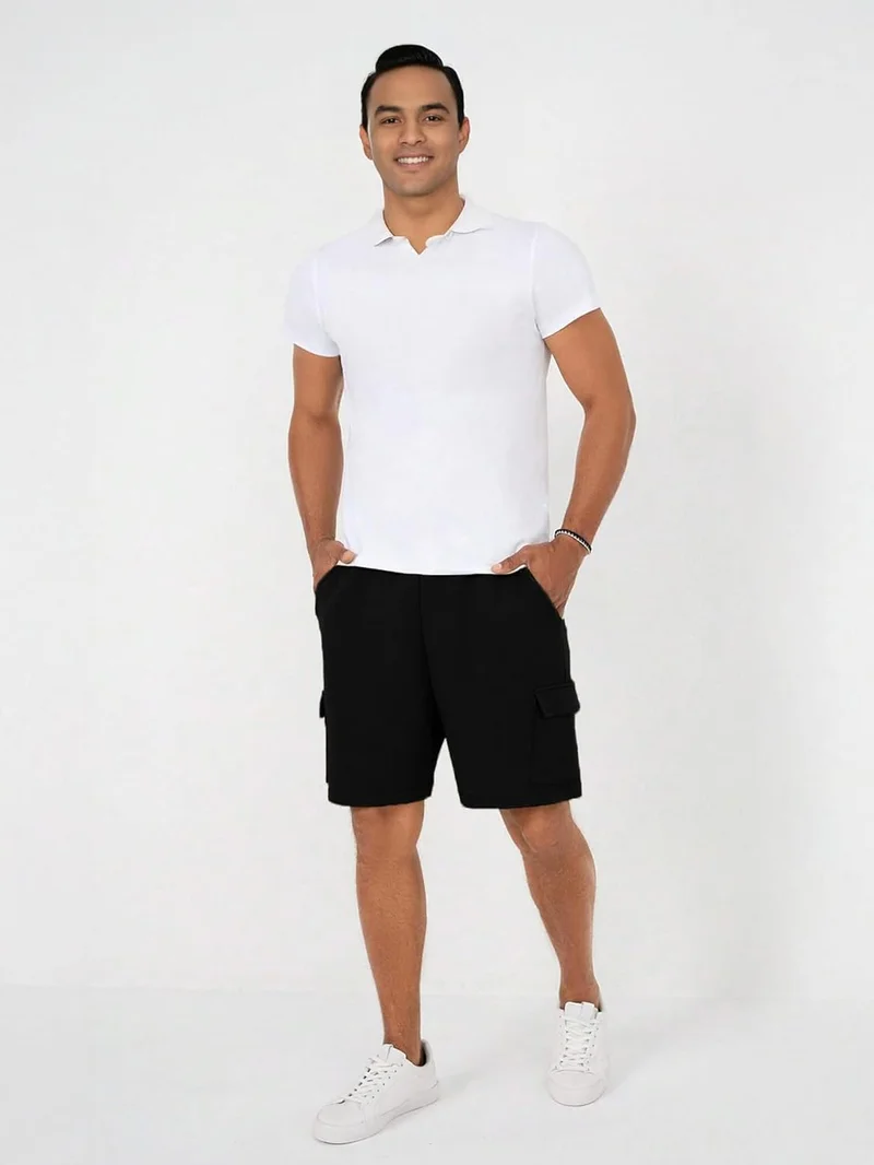 NOBERO  NOBERO Men's Black Cargo Shorts for Men | Best Price UAE